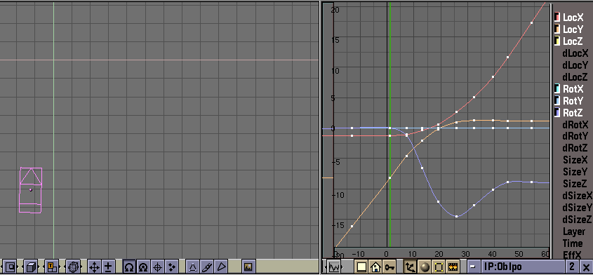 catch my drift Key display mode for the IPO editor, showing keys in the viewport as well
