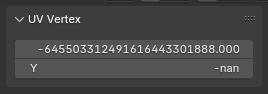 this really NaNs UV coordinate at x:-6.45503e+23 y:-nan