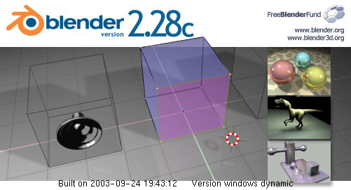 Blender 2.28 splash screen