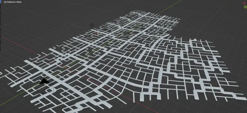 generating one building per frame based on the footprint the building is on