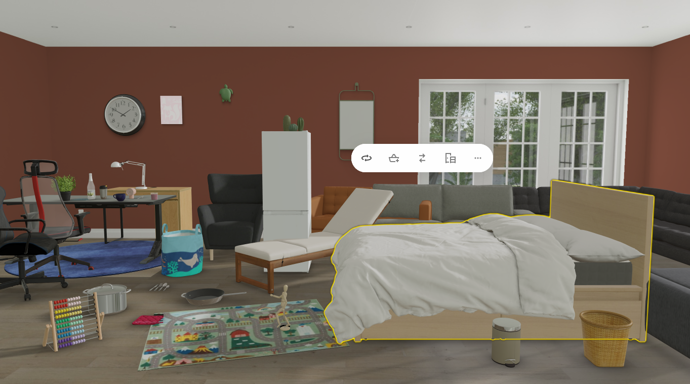 IKEA Kreativ with a lot of 3D models plopped into a room