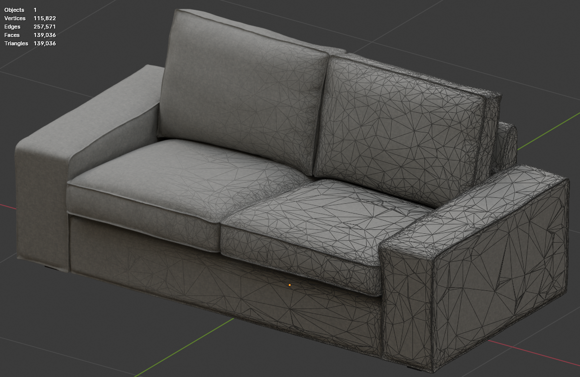 couch model with 139k triangles