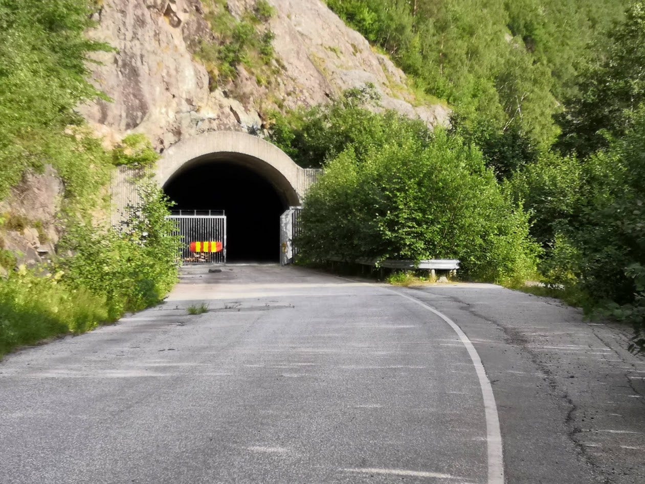 The entrance of the second tunnel, with the gate being open